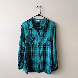 Green Plaid Button Up Shirt